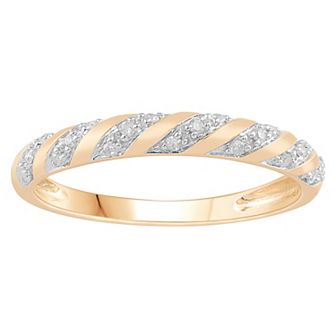 10k Gold 1/10 Carat T.W. Diamond Stackable Band Ring