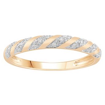 Diamond Medley 10k Gold 1/10 Carat T.W. Diamond Stackable Band Ring