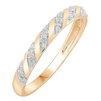Diamond Medley Diamond Medley 10k Gold 1/10 Carat T.W. Diamond Stackable Band Ring