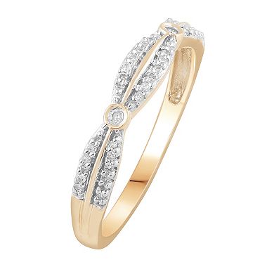 10k Gold 1/8 Carat Diamond Stackable Band Ring