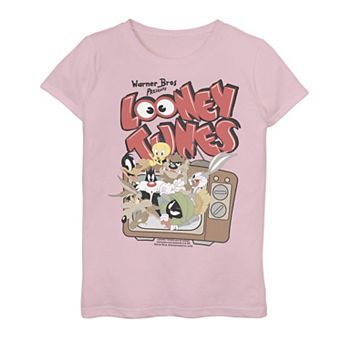 Girls 7-16 Looney Tunes Tune Tv Lineup Poster Graphic Tee