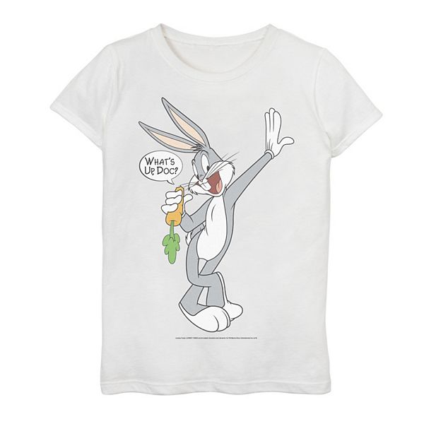 LOONEY TUNES femme Bugs Bunny WHAT'S UP DOC Rayures Coupe Boyfriend T-Shirt 