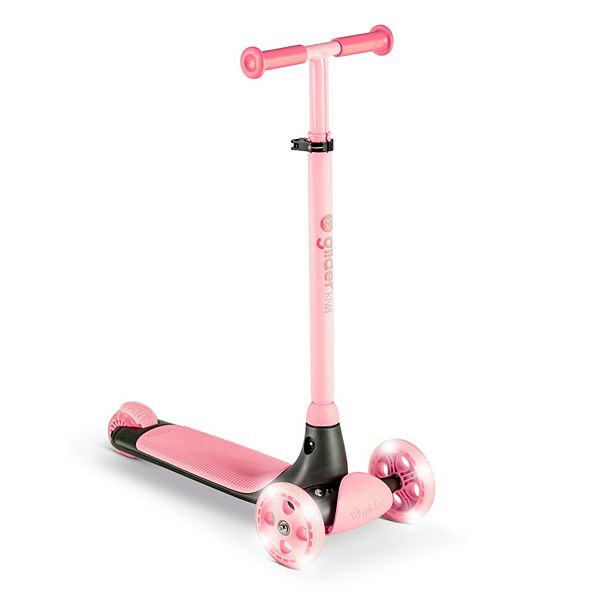 Yvolution Y Glider Kiwi 3 Wheel Kick Scooter with Light-Up Wheels - Pink