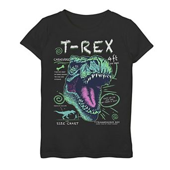 Girls 7-16 Know Rex Dinosaur Text Poster Graphic Tee