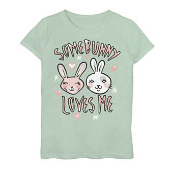 Girls 7-16 Some Bunny Loves Me Easter Graphic Tee