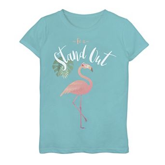 Girls 7-16 Be A Stand Out Tropical Flamingo Graphic Tee