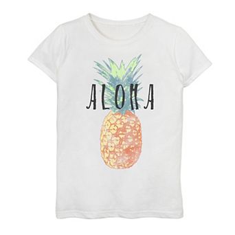 Girls 7-16 Large Pineapple Centered Aloha Graphic Tee
