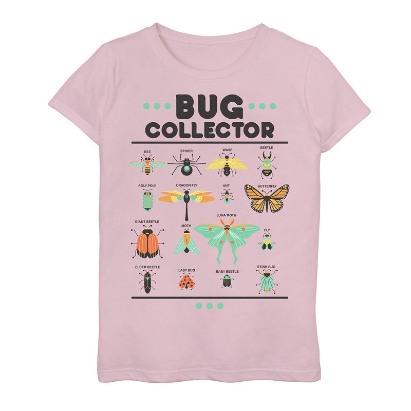 UPC 194544027651 product image for Girls 7-16 Bug Collector Rows Of Bugs Labeled Graphic Tee, Girl's, Size: XL, Pin | upcitemdb.com
