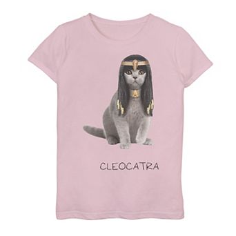 Girls 7-16 Cleocatra The Golden Jewelry Wearing Pharaoh Cat Graphic Tee