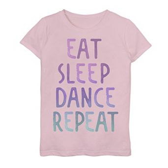 Girls 7-16 Dance Repeat Watercolor Text Graphic Tee
