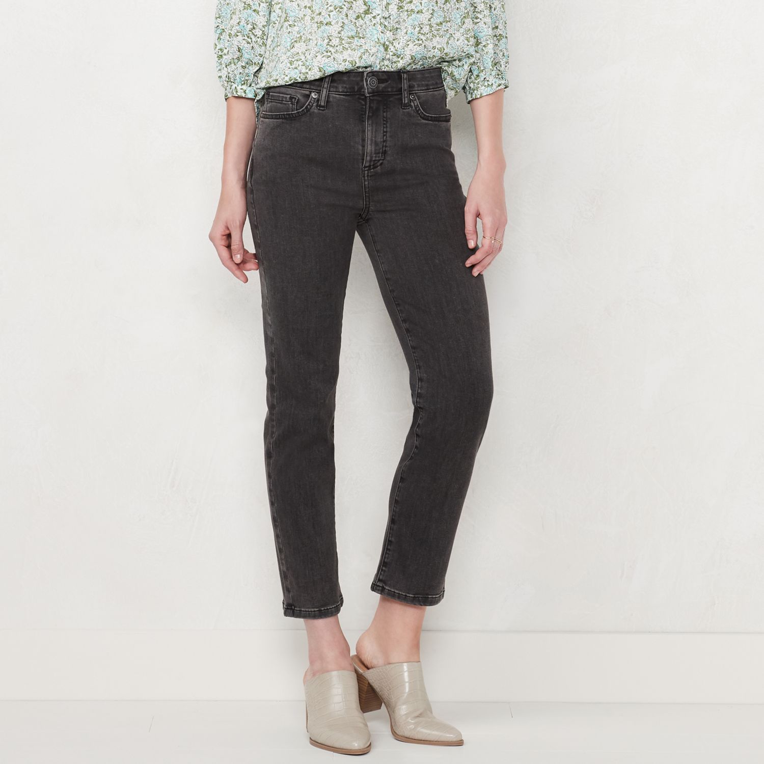 women's high rise slim straight jeans