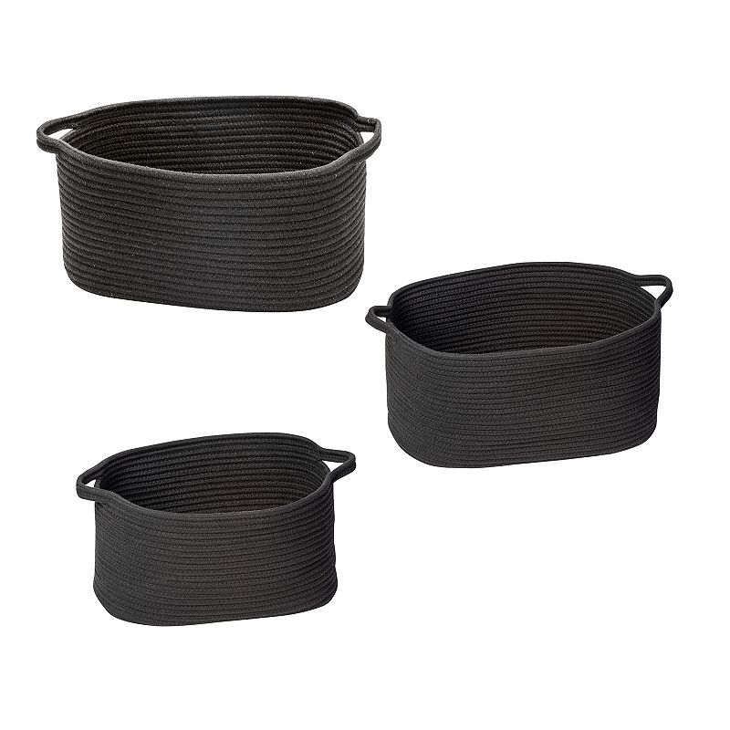 Honey-Can-Do 3-pack Coil Baskets, Black, Set