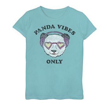 Girls 7-16 Panda Vibes Animal Portrait Graphic Tee