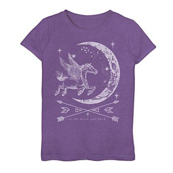 Girls 7-16 Unicorn Moon Arrows Galictic Text Graphic Tee