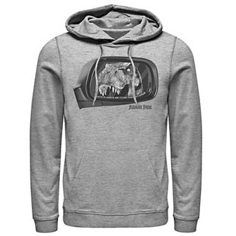 Men's Jurassic Park T-Rex In Car Side Mirror Hoodie