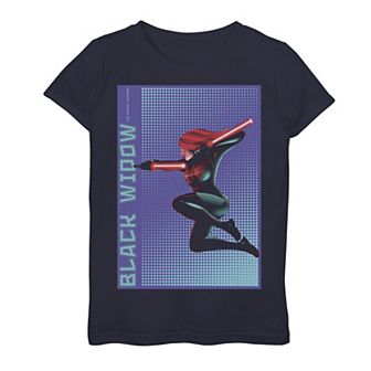 Girls 7-16 Marvel Black Widow Halftone Pop Art Poster Graphic Tee