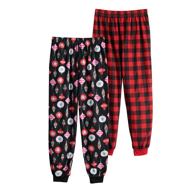 Christmas Themed Women's Plush Jogger Pajama Pants Pack of 2