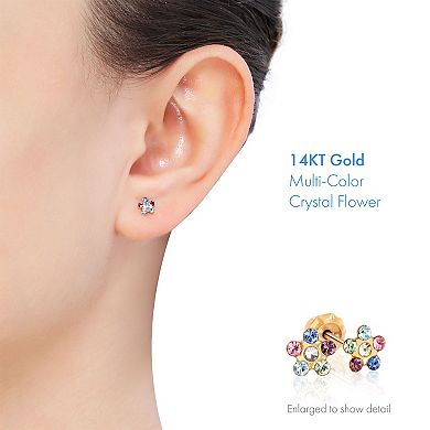 Inverness Home Ear Piercing Kit with Multi-Colored Crystal Flower Stud Earrings