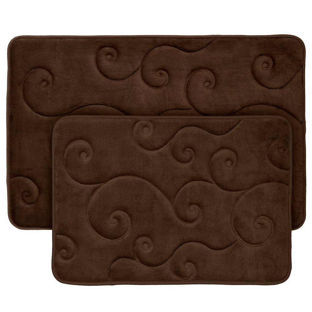 Portsmouth Home 2-Piece Non-Skid Memory Foam Bath Mat Set