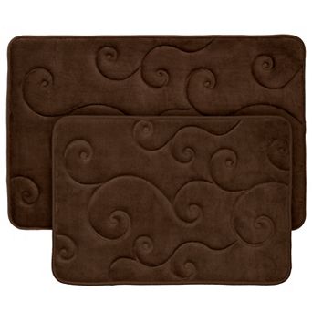 Portsmouth Home 2 pc Non-Skid Memory Foam Bath Mat Set