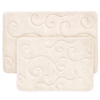 Portsmouth Home 2 pc Non-Skid Memory Foam Bath Mat Set