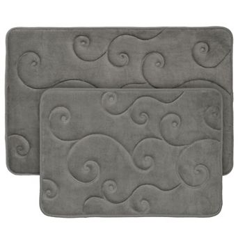 Portsmouth Home 2 pc Non-Skid Memory Foam Bath Mat Set