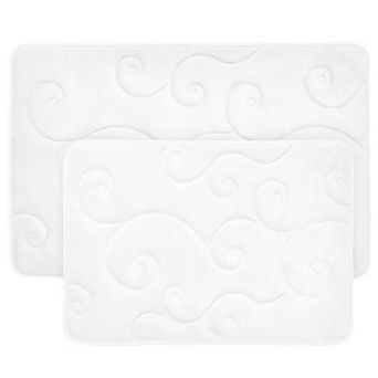 Portsmouth Home 2 pc Non-Skid Memory Foam Bath Mat Set