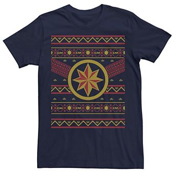 Men's Marvel Captain Marvel Logo Ugly Sweater Tee
