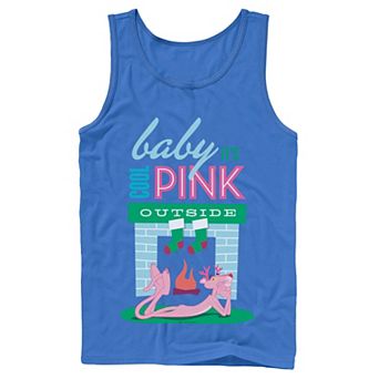 Men's Pink Panther Baby It's Cool Pink Outside Holiday Tank Top