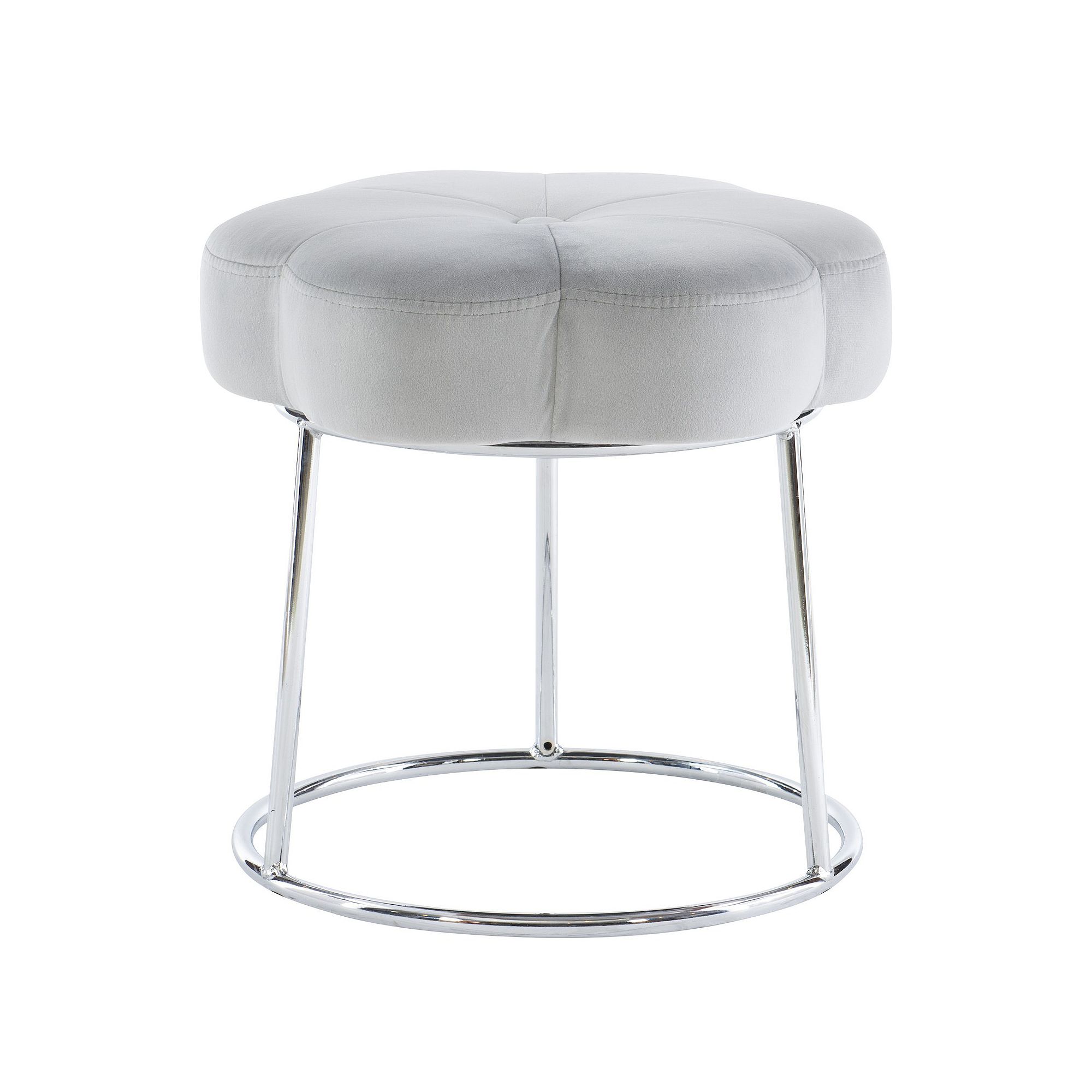 Linon Seraphina Accent Vanity Stool, Gray Velvet