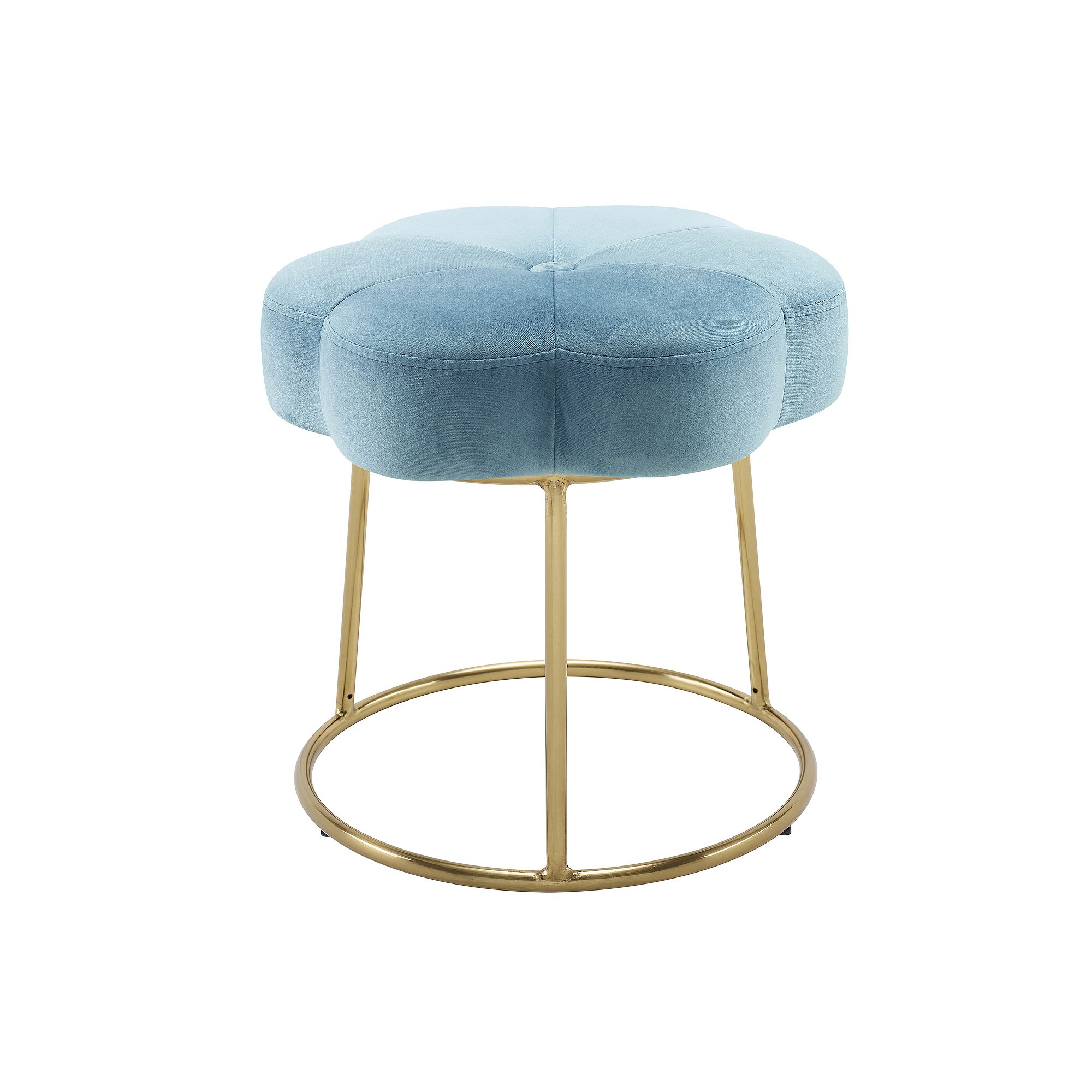 Linon Seraphina Accent Vanity Stool, Light Blue