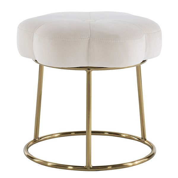 Linon Seraphina Accent Vanity Stool - White