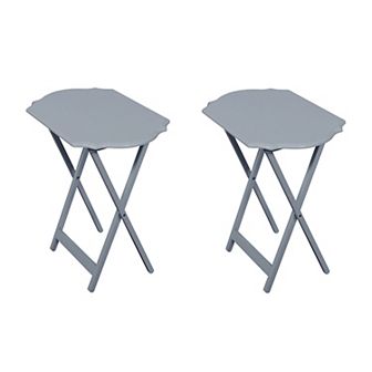 Linon Ledda Folding Snack Tray 2 pc Set