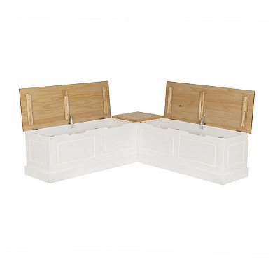 Linon Tobin Backless Breakfast Nook Bench with Cushions and Pillows