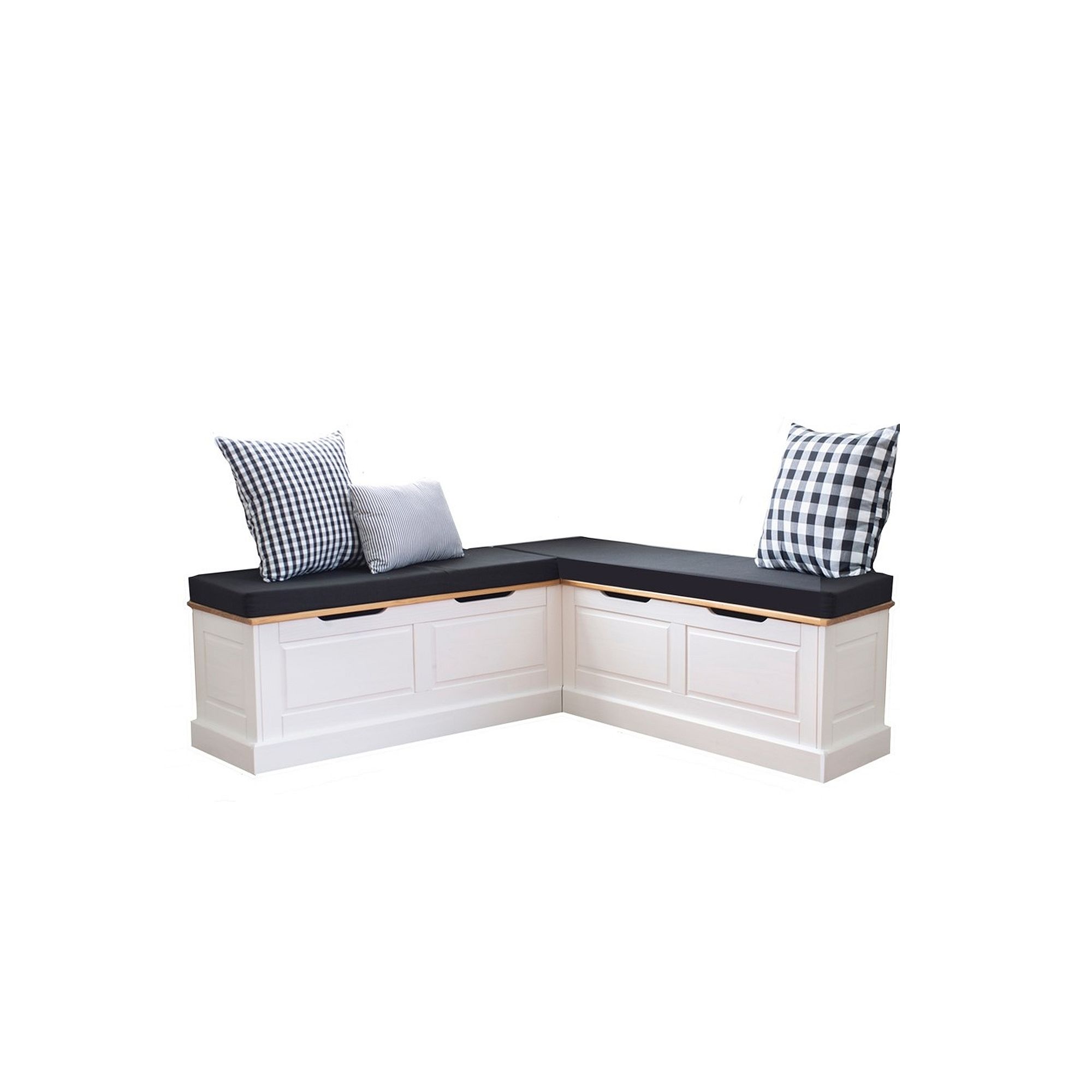 Linon Tobin Backless Breakfast Nook Bench with Cushions and Pillows, Natura