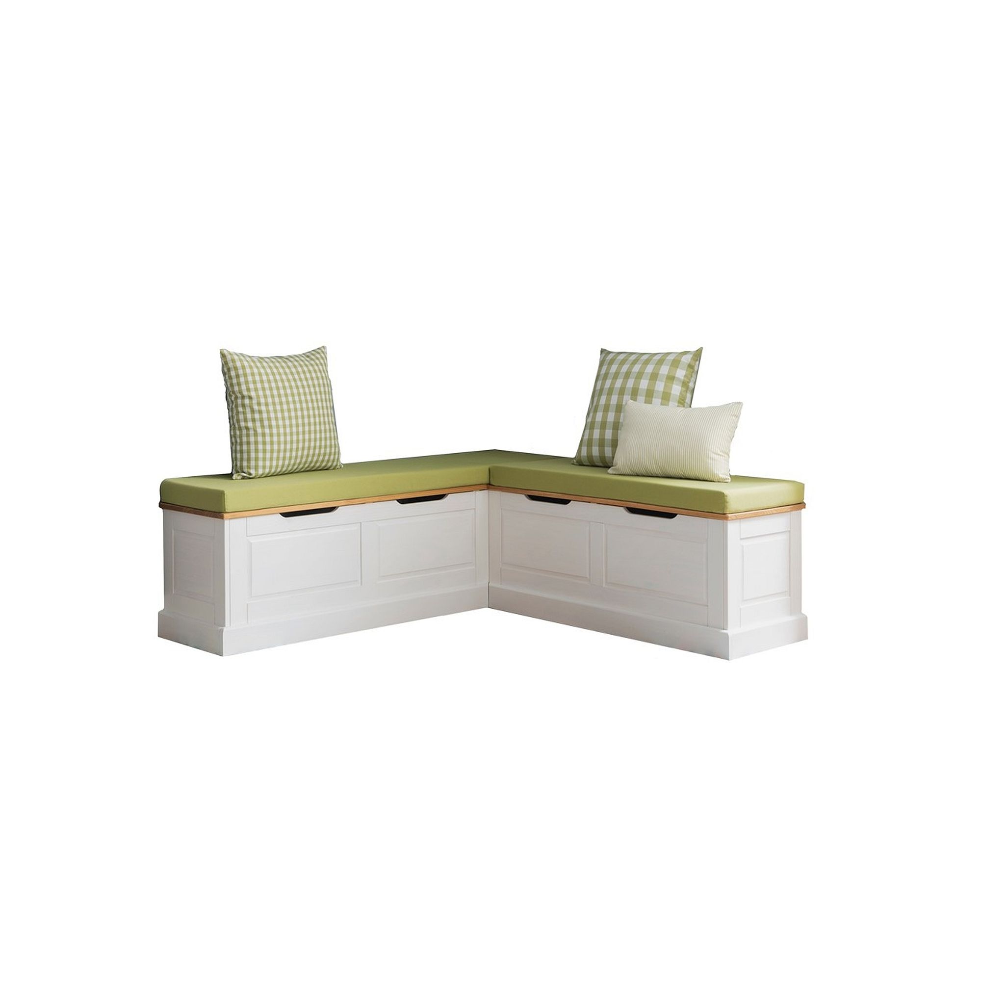 Linon Tobin Backless Breakfast Nook Bench with Cushions and Pillows, Natura