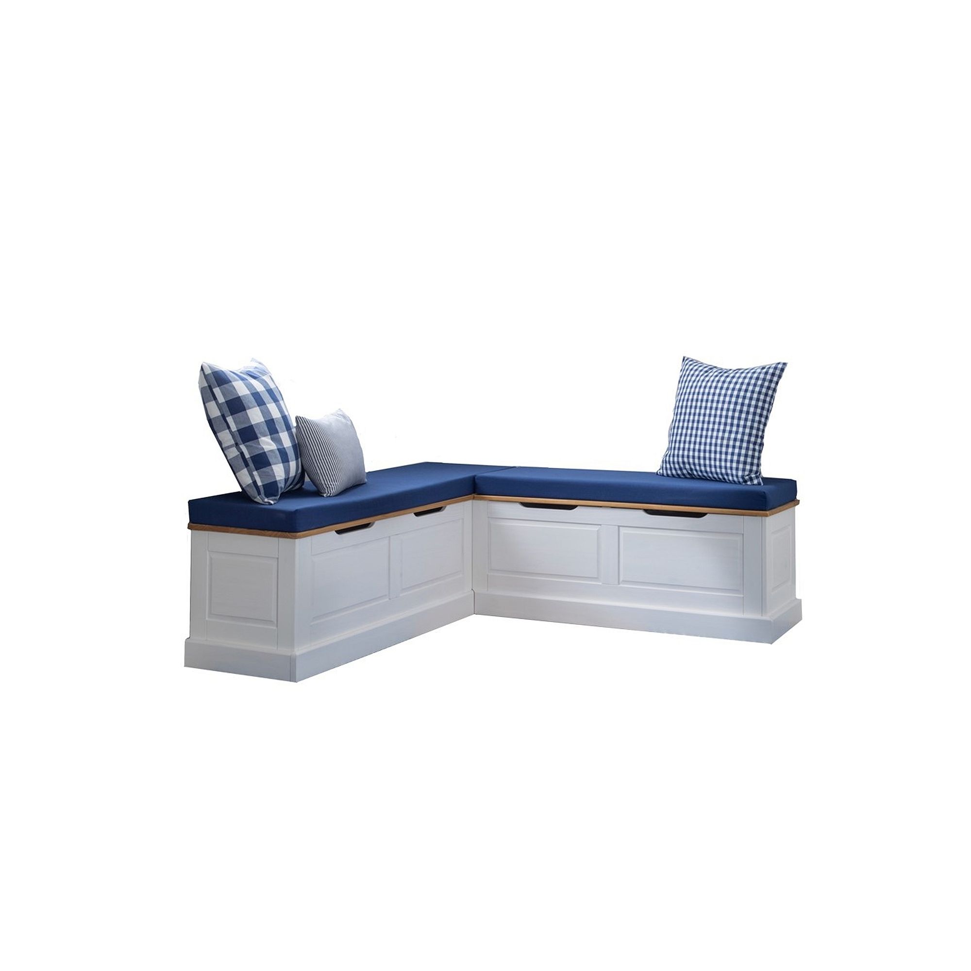 Linon Tobin Backless Breakfast Nook Bench with Cushions and Pillows, Natura