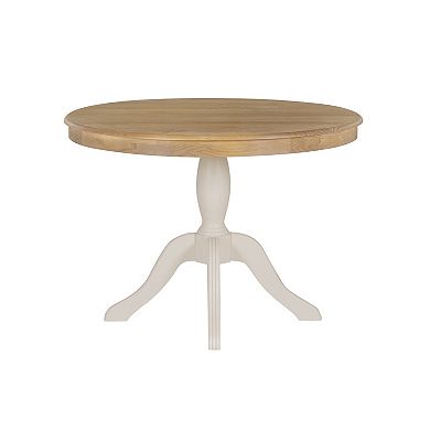 Linon Tobin Pedestal Two-Tone Dining Table