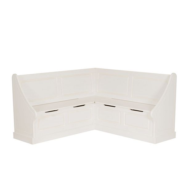 Tobin Corner Breakfast Nook Set, White - Linon KNK163WHTABCU