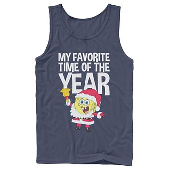 Men's Spongebob Squarepants Santa Christmas Favorite Time Tank Top
