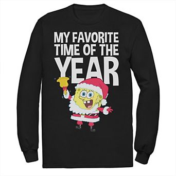 Men's Spongebob Squarepants Santa Christmas Favortie Time Tee
