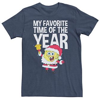 Men's Spongebob Squarepants Santa Christmas Favortie Time Tee