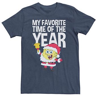 Men's Spongebob Squarepants Santa Christmas Favortie Time Tee