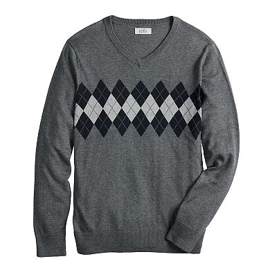 Men's Croft & Barrow® Easy-Care Argyle V-neck Sweater