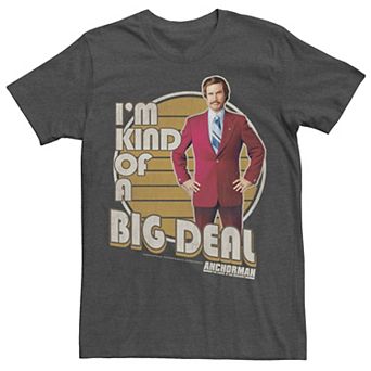 Men's Anchorman I'm Kind Of A Big Deal Retro Striped Portrait Tee