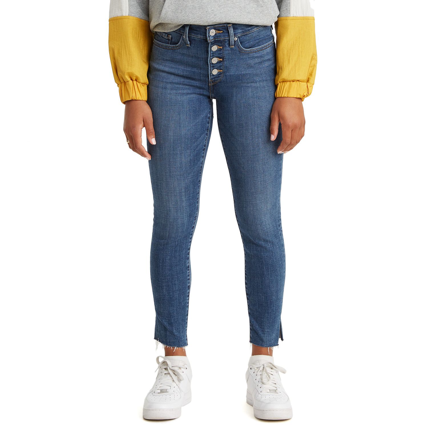 levi's exposed button mom jean