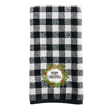 St. Nicholas Square® Buffalo Check Plaid Merry Christmas Hand Towel