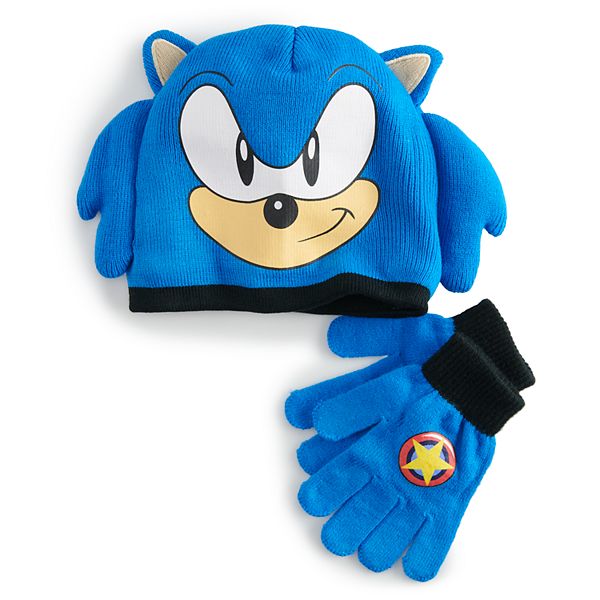 Boys 4-20 Sonic the Hedgehog Big Face Hat & Gloves Set