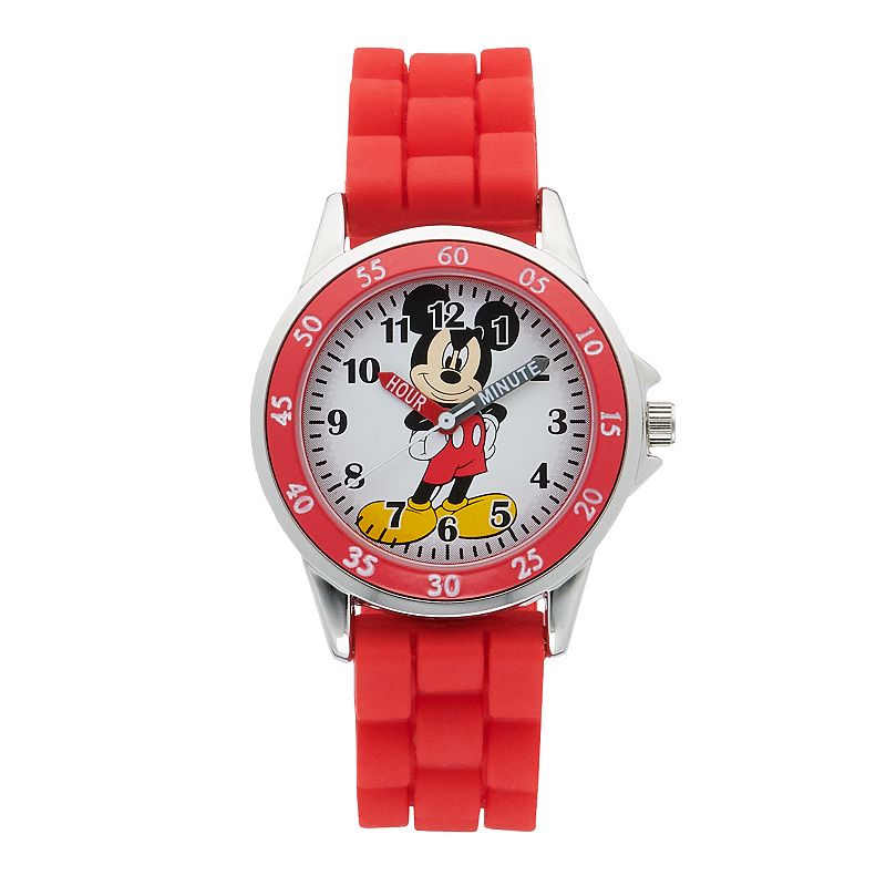 UPC 030506340225 product image for Disney's Mickey Mouse Time Teacher Watch, Men's, Size: Medium, Red | upcitemdb.com