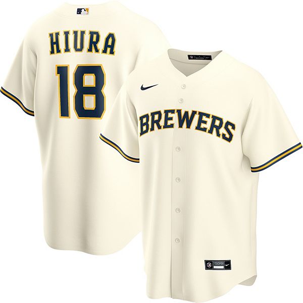 Men's Nike Milwaukee Brewers Keston Hiura Replica Jersey